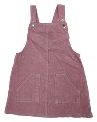 Růžové manšestrové laclové šaty s kapsami Primark