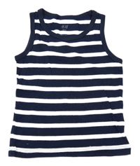 Tmavomodro-bílé pruhované tílko H&M