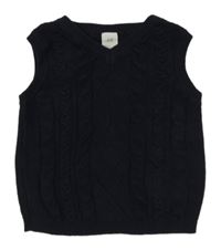 Tmavomodrá vzorovaná pletená vesta H&M