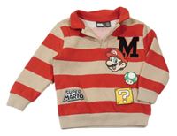 Červeno-béžová pruhovaná mikina s Mariem a límečkem Primark