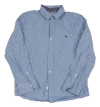 Světlemodrá puntíkatá košile s výšivkou H&M