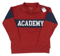 Nové - Červeno-tmavomodrá mikina s nápisem Primark