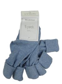 Nové - 3x modré melírované ponožky Bluezoo