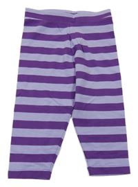 Světlefialovo-purpurové pruhované capri legíny girl2girl