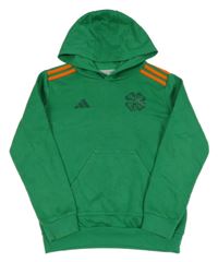 Zelená mikina s čtyřlístkem a kapucí Adidas