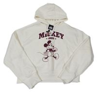 Nové - smetanová crop mikina s Mickeym a kapucí Primark