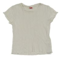 Bílé vzorované crop tričko S. Oliver