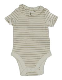 Smetanovo-béžové pruhované body s límečkem M&S