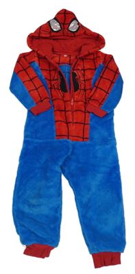 Safírovo-červená chlupatá kombinéza s kapucí - Spider-man C&A