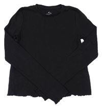 Červené žebrované crop triko H&M