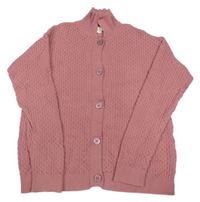 Starorůžový vzorovaný propínací svetr H&M
