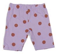 Lila-hnědé puntíkaté elastické kraťasy Topolino