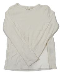 Smetanové žebrované triko H&M