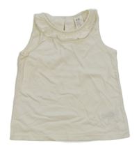 Smetanový top s volánkem H&M
