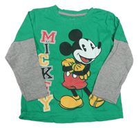 Zeleno-šedé/melírované triko s Mickey Disney