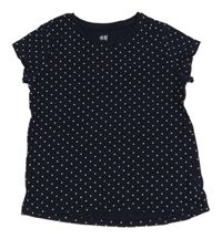 Tmavomodré puntíkaté tričko H&M