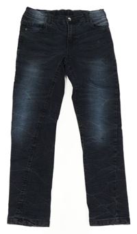 Tmavomodré skinny rifle mačkaného vzhledu 