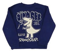 Námořnicky modrá mikina s nápisy a dinosaurem H&M