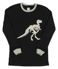 Černo-šedé triko s dinosaurem 