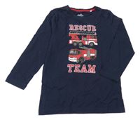Tmavomodré triko s hasiči Topolino