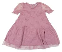 Starorůžové tylové šaty s mašlemi Little Kids