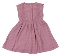 Růžovo-zlaté kostkované šaty Benetton