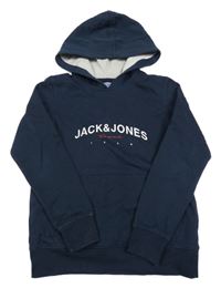 Tmavomodrá mikina s kapucí JACK&JONES