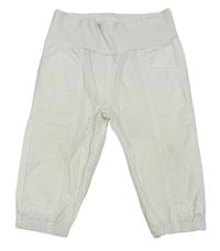Bílé plátěné cuff kalhoty s úpletovým pasem Steiff