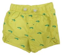 Žluté plátěné kraťasy s krokodýly H&M