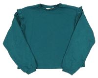 Petrolejová mikina s volánky H&M