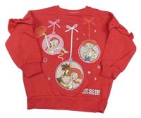 Červená oversize mikina s Toy Story a volánky George