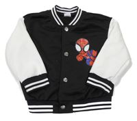 Černo-bílá baseballová mikina se Spidermanem
