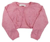 Růžové vzorované propínací svetrové bolerko Primark
