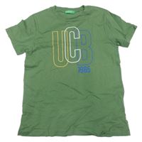 Zelené tričko s písmeny Benetton