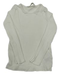 Bílé žebrované triko H&M