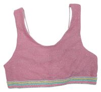 Světlerůžová třpytivá lambáda s proužky Primark