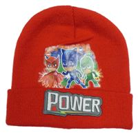 Červená pletená čepice PJ Masks