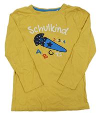 Žluté triko s potiskem a nápisem Topolino