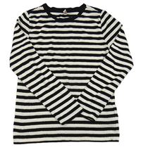 Černo-bílo-třpytivé pruhované triko Kids Only