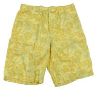 Žluté plátěné kraťasy s palmami H&M