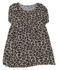 Béžovo-černé šaty s leopardím vzorem H&M