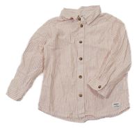 Oranžovo-bílá pruhovaná košile H&M
