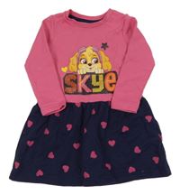 Růžovo-tmavomodré teplákové šaty se Skye Nickelodeon