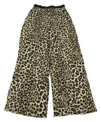 Béžovo-hnědé vzorované culottes kalhoty Shein