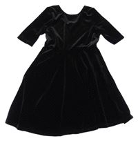Černé puntíkaté sametové šaty Candy Couture