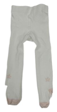 Bílé punčocháče s kvítky Mothercare
