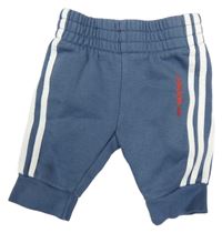Šedomodré tepláky s pruhy Adidas
