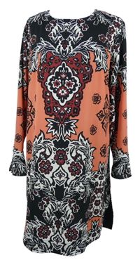 Dámské černo-růžové vzorované šaty H&M