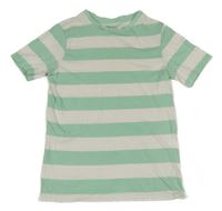 Bílo-mátové pruhované tričko H&M