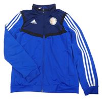 Modrá sportovní propínací mikina s logy Adidas
